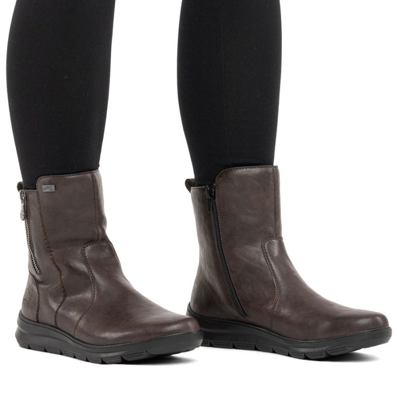 Rieker Z0074-25 comfortable brown waterproof women's ankle boots