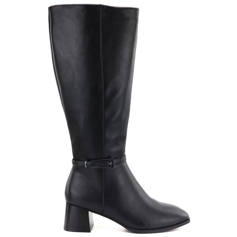 Black Sergio Leone KZ-31-S women's leather high-heeled boots