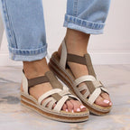 Rieker W RKR505A comfortable wedge sandals beige Footwear/Outdoor/Rieker Your Sports Performance
