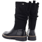 Women's warm, ruffled boots, black M.Daszyński SA259-