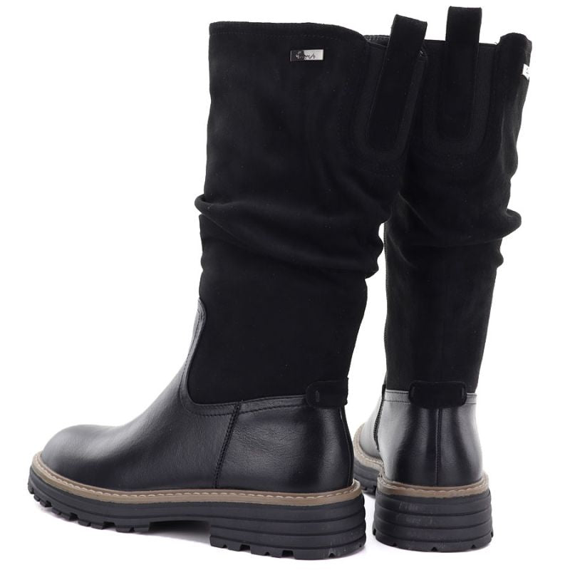 Women's warm, ruffled boots, black M.Daszyński SA259-