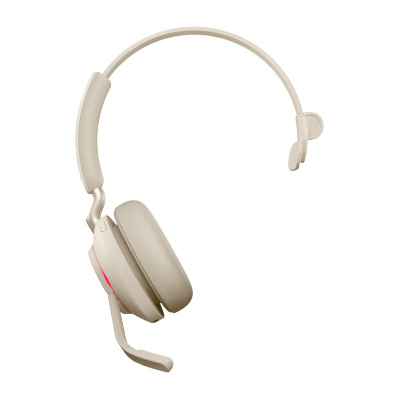 Jabra Evolve2 65 MS Mono Link380c Wireless Over-Ear Headphones, Beige In preparation Your Sports Performance