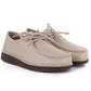 Women's leather lace-up moccasins, beige, Artiker 58C1519 Artiker