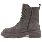 Women's leather ankle boots, khaki suede, Sergio Leone TR-02