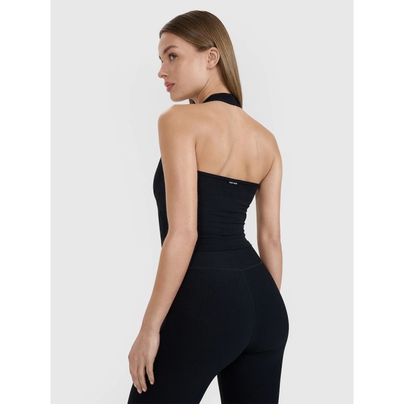 Women's slim crop top smooth 4F | Anna Lewandowska 4F 4FALSSS25TSLEF215-20S