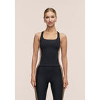 CASALL Women's Shaped Block Built in Bra Tank Black