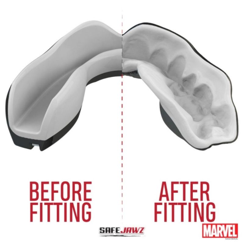 OZ-TT "Extro Marvel Deadpool" Mouthguards Red and Black SENIOR In preparation Your Sports Performance