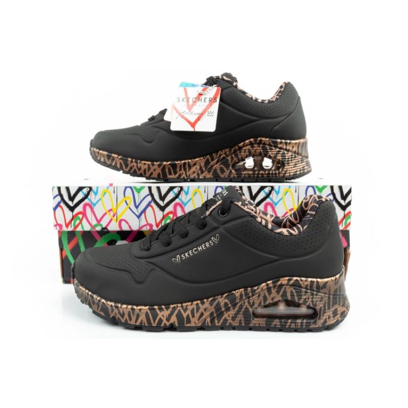 Skechers Uno-Loving Love women's sports sneakers fashionable black In preparation Your Sports Performance