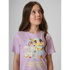 Girls' regular printed T-shirt 4F 4FJRAW26TTSHF4326-052S