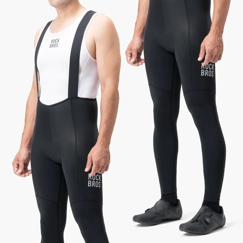 Rockbros 200021 Long Cycling Bib Shorts with Pad Size XL - Black Rockbros