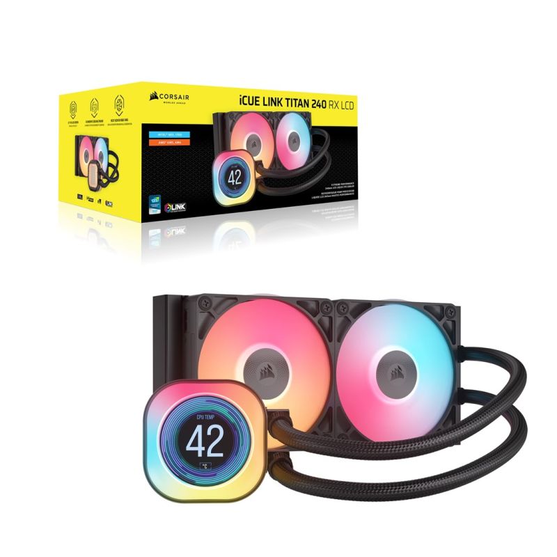 CORSAIR WAK iCUE LINK TITAN 240 RX LCD AIO 240mm Water Cooler Chłodzenie/Chłodzenie - akcesoria do chłodzenia wodnego Your Sports Performance