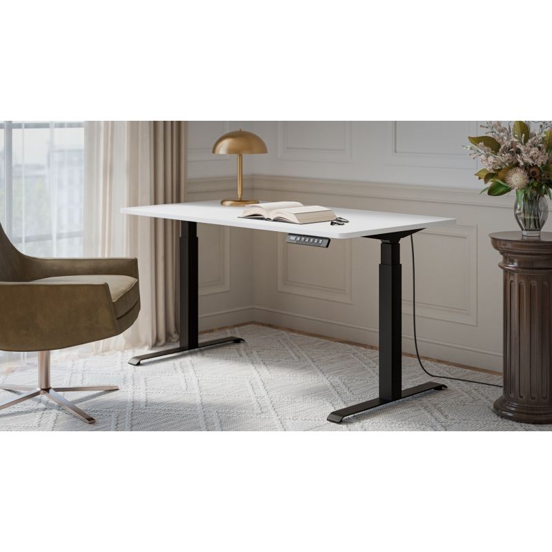 Electric height adjustable desk MOON LONG 150x80x72-120 black/white Biurka/Biurka nowoczesne Your Sports Performance