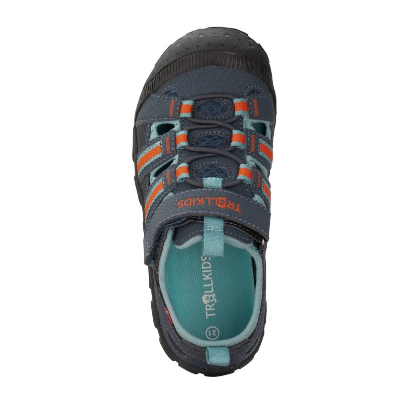 Trollkids Kids Sandefjord Sandal XT dark navy/dusky turquoise/glow orange children's sports sandals for boys/girls (668-110) In preparation Your Sports Performance