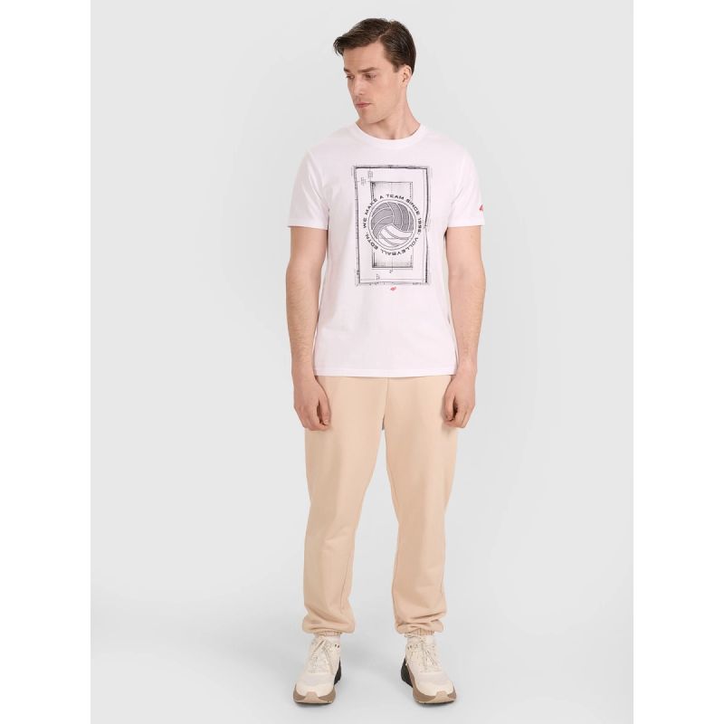 Men's regular t-shirt with volleyball print 4F 4FRAW25TTSHM3236-10S 4f