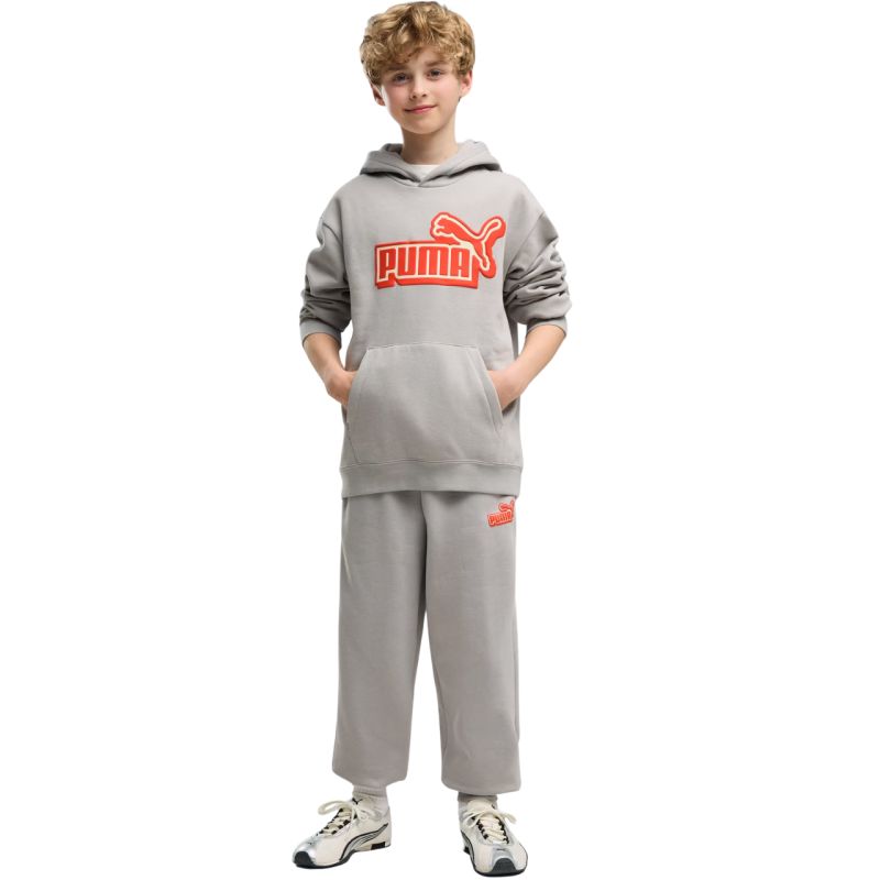 Puma ESS Logo Lab Relaxed Hoodie Kids' Sweatshirt, Grey 694674 63