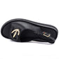 Women's leather platform sandals black S.Barski 61-6047 S.Barski