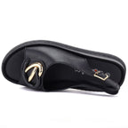Women's leather platform sandals black S.Barski 61-6047 S.Barski