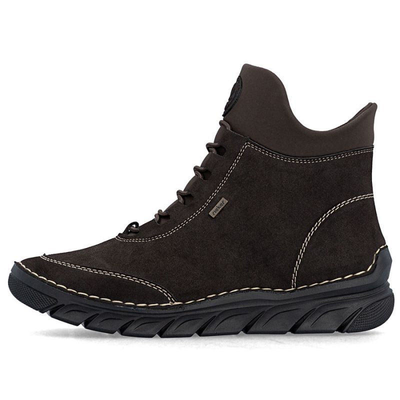 Women's comfortable insulated ankle boots chocolate brown Rieker 55069-25