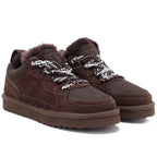 Women’s leather ankle boots, warm-lined shoes in chocolate brown Vinceza 102670
