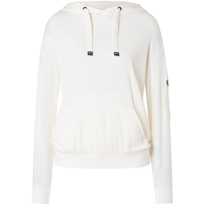 SUPER.NATURAL W AIR HOODIE women’s hooded sweatshirt, white