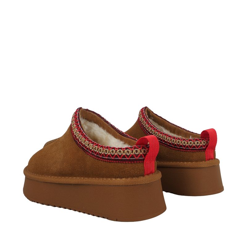 Women's leather shoes Solo Soprani Couture Sabot fur Hugh Platform light brown SSW421P22 51 In preparation Your Sports Performance