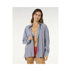 RIP CURL Women's Beach Days Pinstripe Shirt Blue