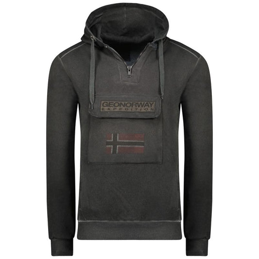 Geographical Norway Gymclass EO Tiedye Badge sweatshirt M WU8270H-GNO-BLACK Clothing/Outdoor/Geographical Norway Your Sports Performance