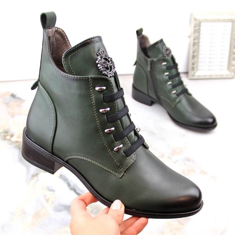 Insulated flat-heeled ankle boots Jezzi W JEZ412B green Footwear/Outdoor/Jezzi Your Sports Performance