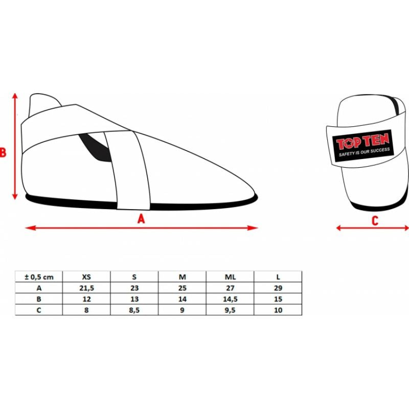 TOP TEN OSTT-PU "SUPERLIGHT PRISM" Foot Protectors (WAKO APPROVED)