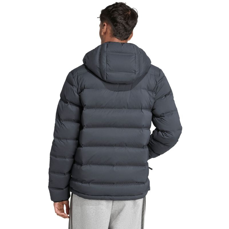 Men's adidas Helionic Climawarm Stretch Hooded Down Jacket Black JN2114 To be categorized Your Sports Performance