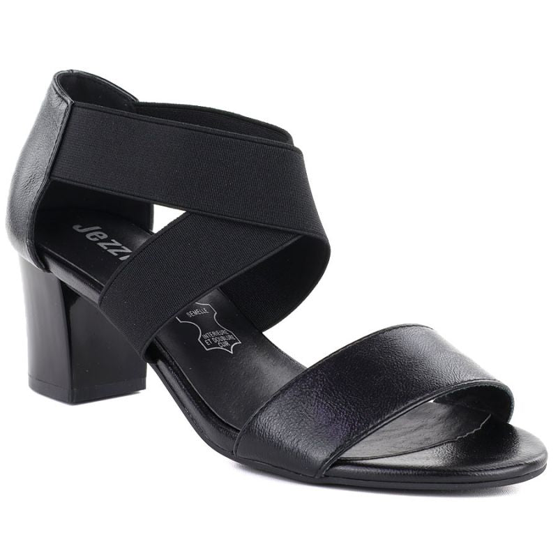 Women's black Jezzi RMR1954-27 strappy sandals Jezzi