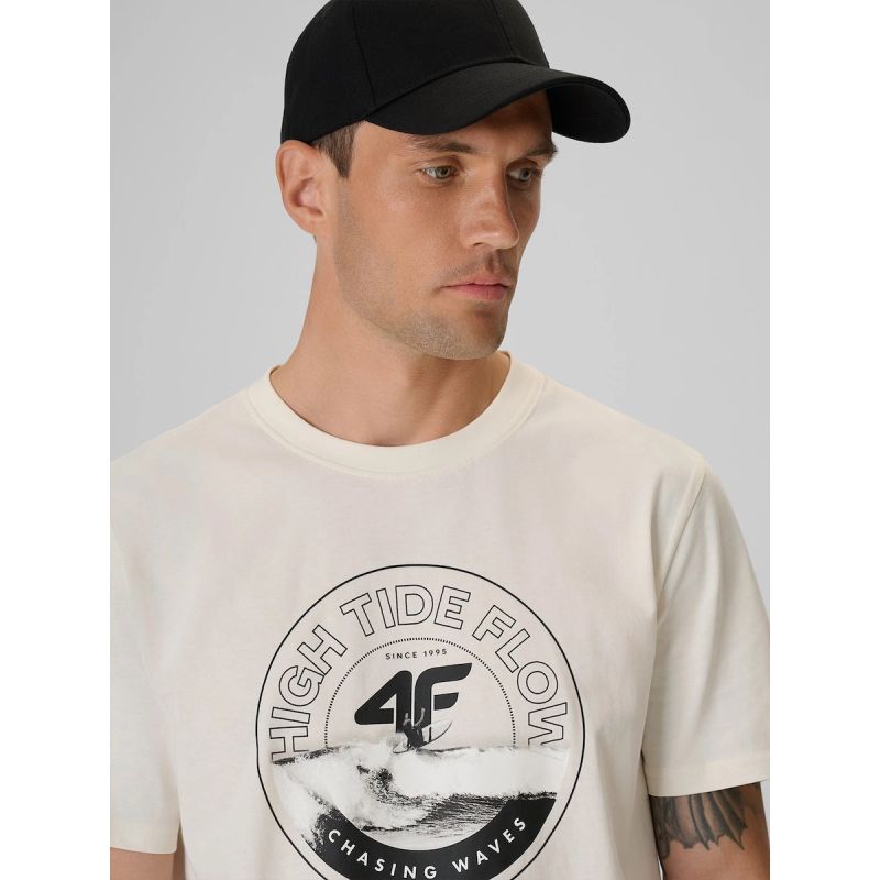 Men's regular printed T-shirt 4F 4FRSS26TTSHM4298-11S