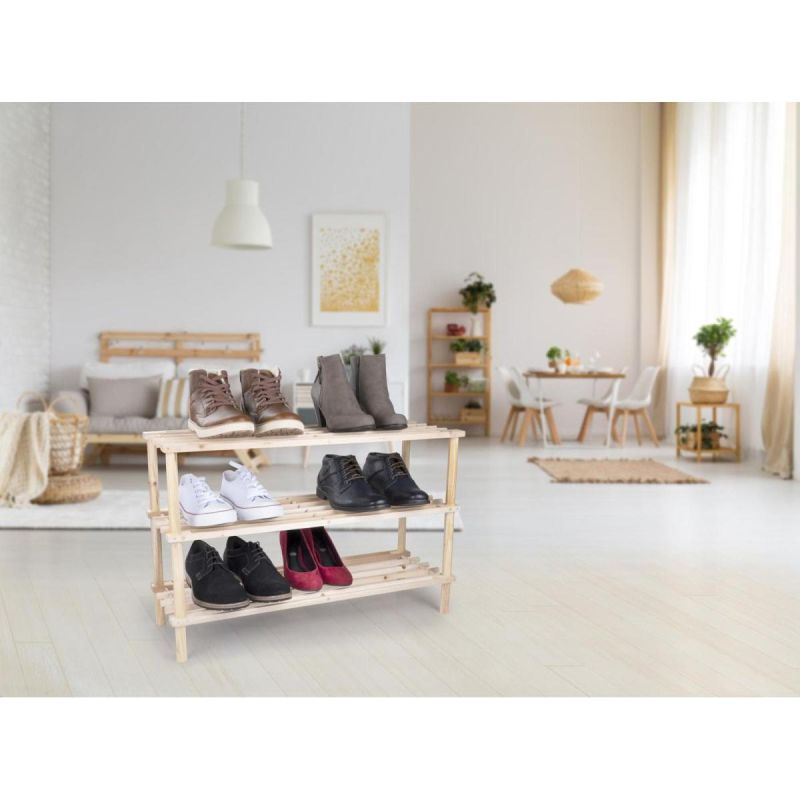 SHELVES 3-LEVEL WOODEN SHOE RACK ALPINA Footwear Your Sports Performance