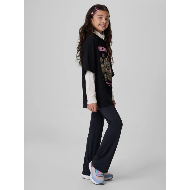 Girls' knit leggings with flared legs 4F 4FJKAW26TTIGF351-20S