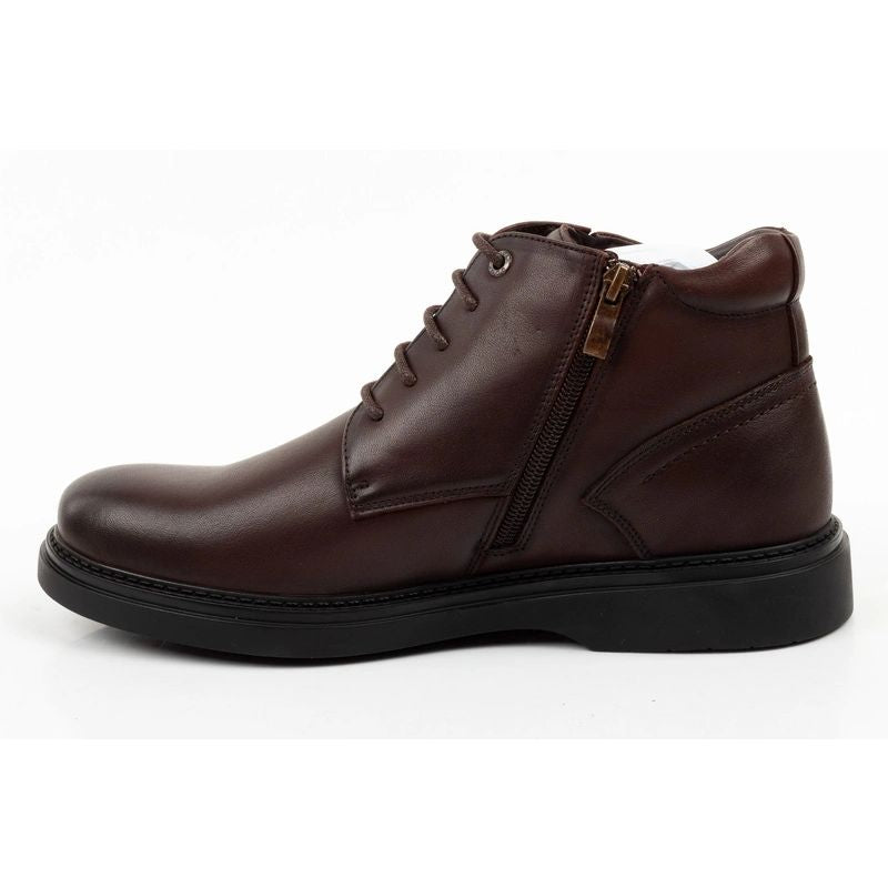 Lee Cooper men's shoes elegant brown leather insulated ankle boots