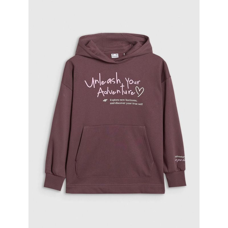 Oversized sweatshirt with hood, unzipped, for girls, 4F 4FJRAW25TSWSF2429-51S 4f