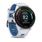 Garmin Forerunner 265 46mm Black Bezel with Whitestone Case White and Blue Akcesoria sportowe i turystyczne/Zegarki sportowe Your Sports Performance