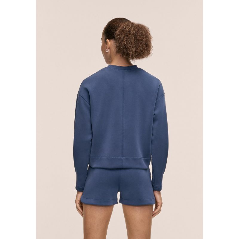 CASALL Women's Peachy Crew Neck Sweatshirt, Navy Blue