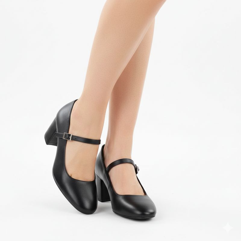 Black Sergio Leone PB176 low-heel pumps with strap Footwear Your Sports Performance