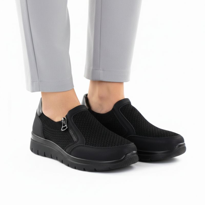 Women's comfortable black textile shoes Unisoft 9026 To be categorized Your Sports Performance