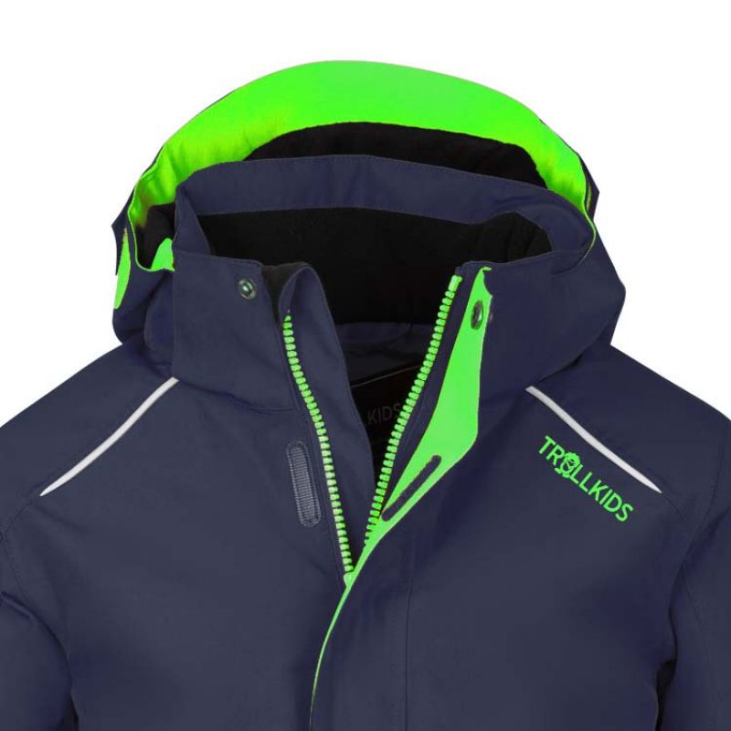 Trollkids Kids Holmenkollen Snow Jacket Pro Hooded Winter Jacket Navy Blue (913-100) In preparation Your Sports Performance