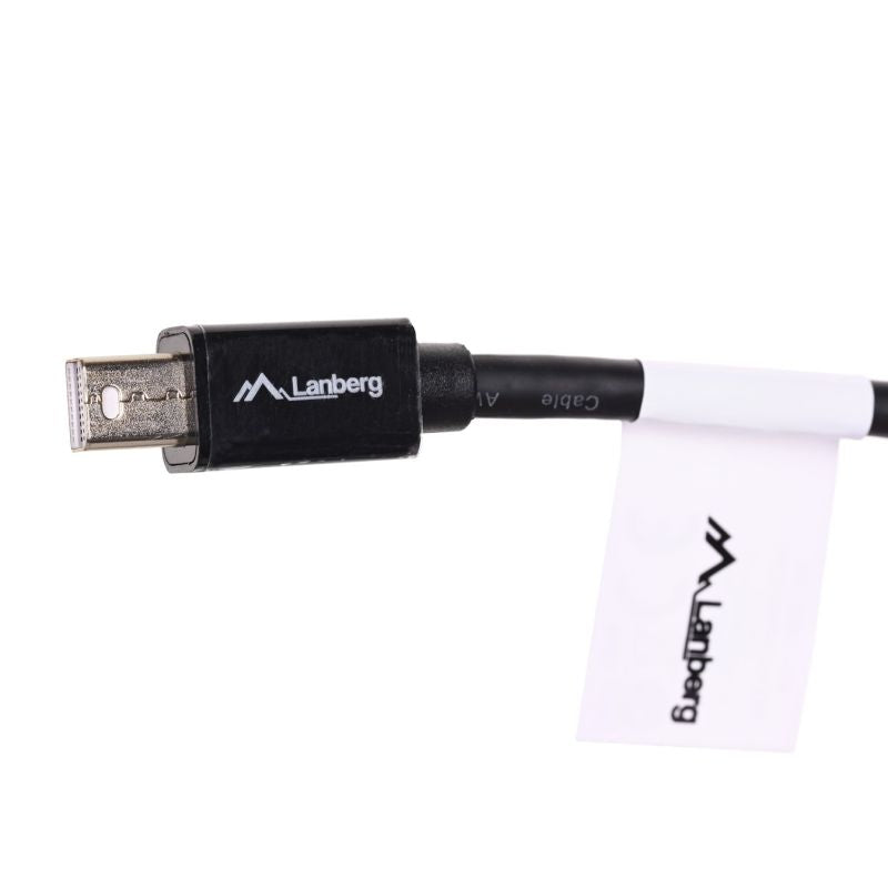 Lanberg AD-0003-BK adapter (Mini DisplayPort M - DisplayPort F; 0.10m; black) Kable i adaptery/Adaptery, przejściówki Your Sports Performance