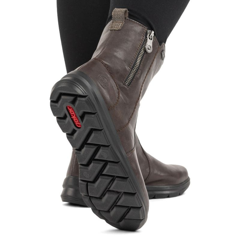 Rieker Z0074-25 comfortable brown waterproof women's ankle boots