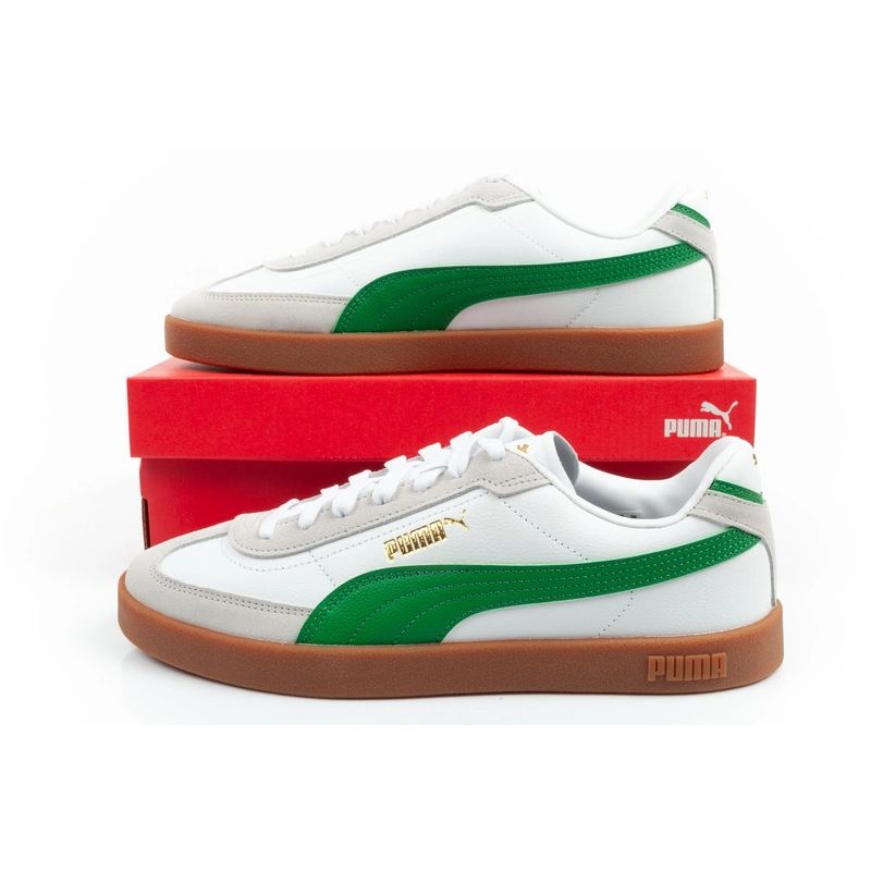 Puma Club II Era men's sports shoes sneakers leather white gray green Puma