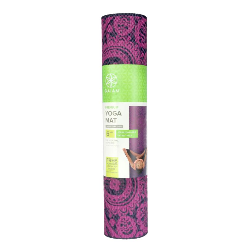 Yoga Mat Gaiam Plum Sundial 6 mm 62572 Accessories/Training equipment Your Sports Performance