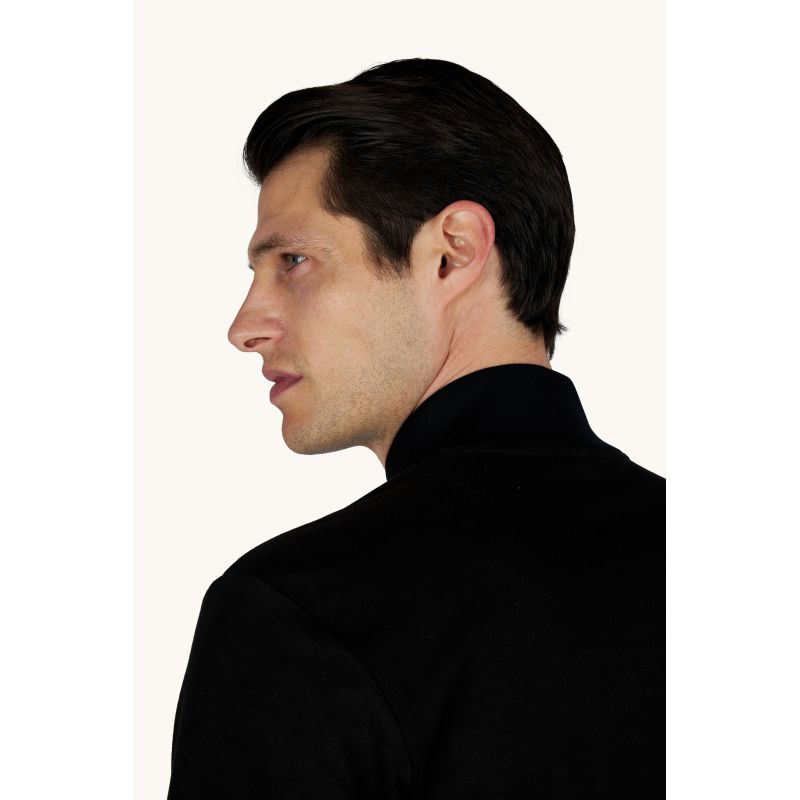 Paul&Shark men's cotton and lyocell zip-up sweatshirt, black (26411809-11)