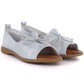 Women's leather open-toe silver shoes Cambell 19388 Cambell