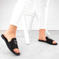 Comfortable flip-flops with rhinestones S.Barski W OLI258A, black Footwear/Lifestyle/S.Barski Your Sports Performance
