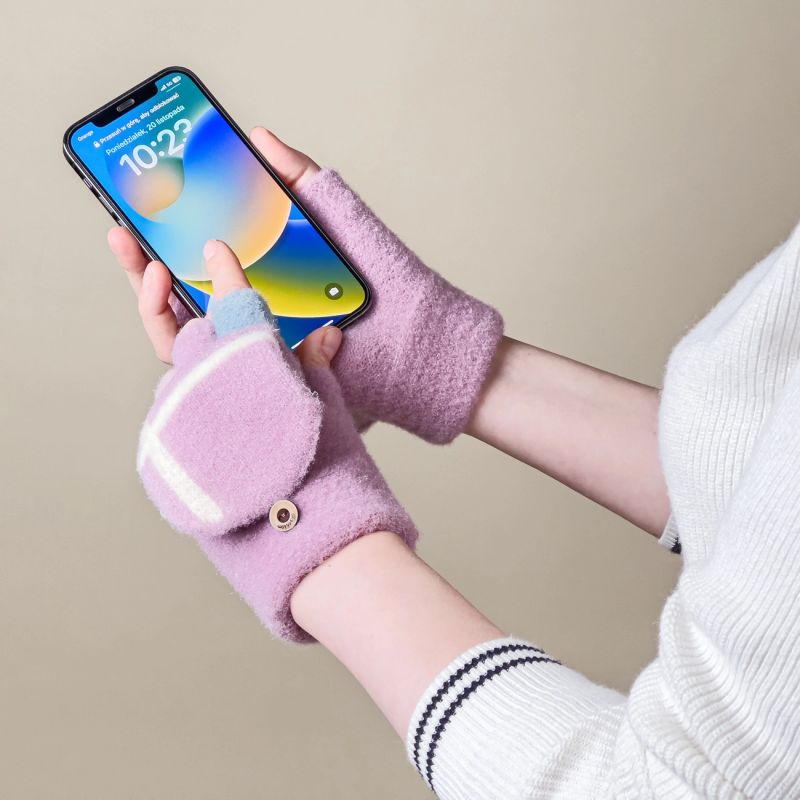 Women's/children's winter telephone gloves - pink