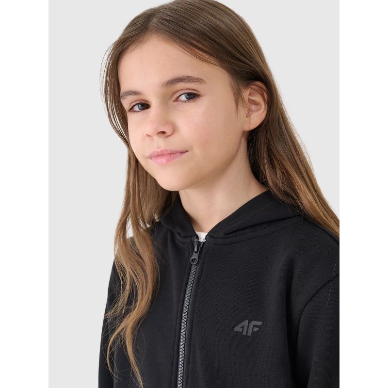 Girls' sweatshirt with a zipper and hood 4F 4FJWSS25TSWSF1706-20S *Kategoria tymczasowa Your Sports Performance